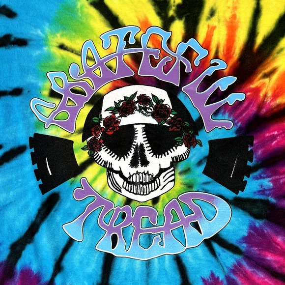 Vintage Destination Designs Mens L Grateful Tread Tie Dye T-Shirt Single Stitch - Picture 2 of 8